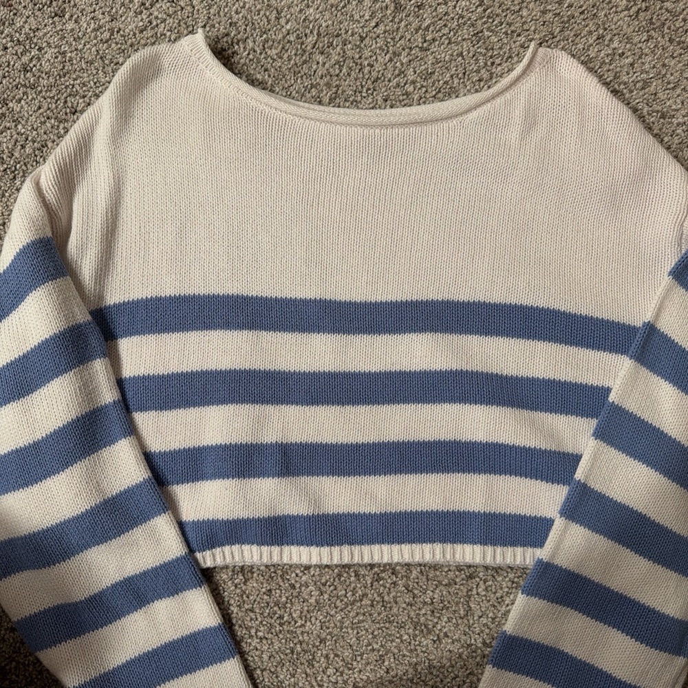 Garage Blue and White Striped Sweater